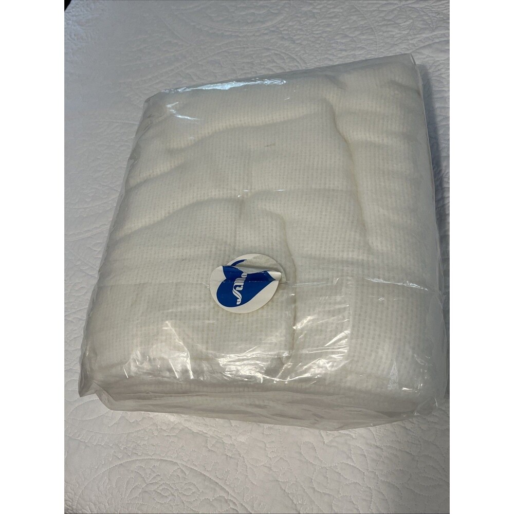 Vtg St. Marys Fieldcrest Mills Full Twin 72x90 Acrylic Blanket WHITE Made In USA - Picture 5 of 8